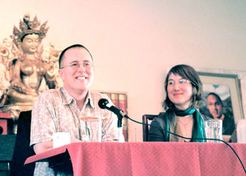 Jon Prescott of Bellingham Mindfulness Community and Stacy Lewis of Seattle Insight Meditation Society were members of the afternoon panel on “Dharma at Home”.