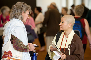 Rev. Guo Cheen, right, attended the 2009 Parliament of World's Religions in Melbourne, Australia, as a representative of Seattle's Northwest Interfaith Community Outreach and the Compassion Action Network.
 