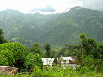 The steep slopes and lush vegetation of eastern Nepal.