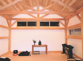 Interior of Creston Zen Centre's newly constructed zendo.