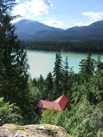 Sea to Sky Retreat Centre's Main Lodge, nestled in the trees by Daisy Lake, BC.